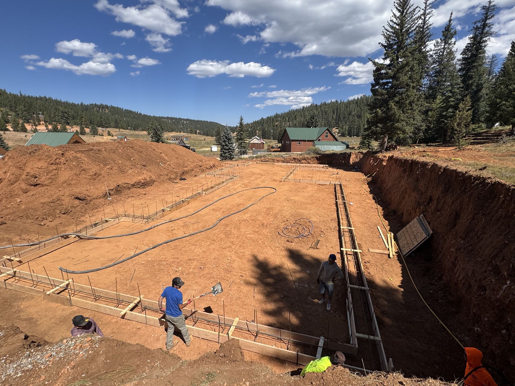 Example barndominium foundation and site work in progress, illustrating typical site preparation